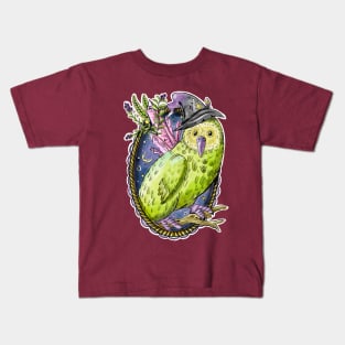 Nonbinary Pride Witch Kakapo Bird in Digital Kids T-Shirt